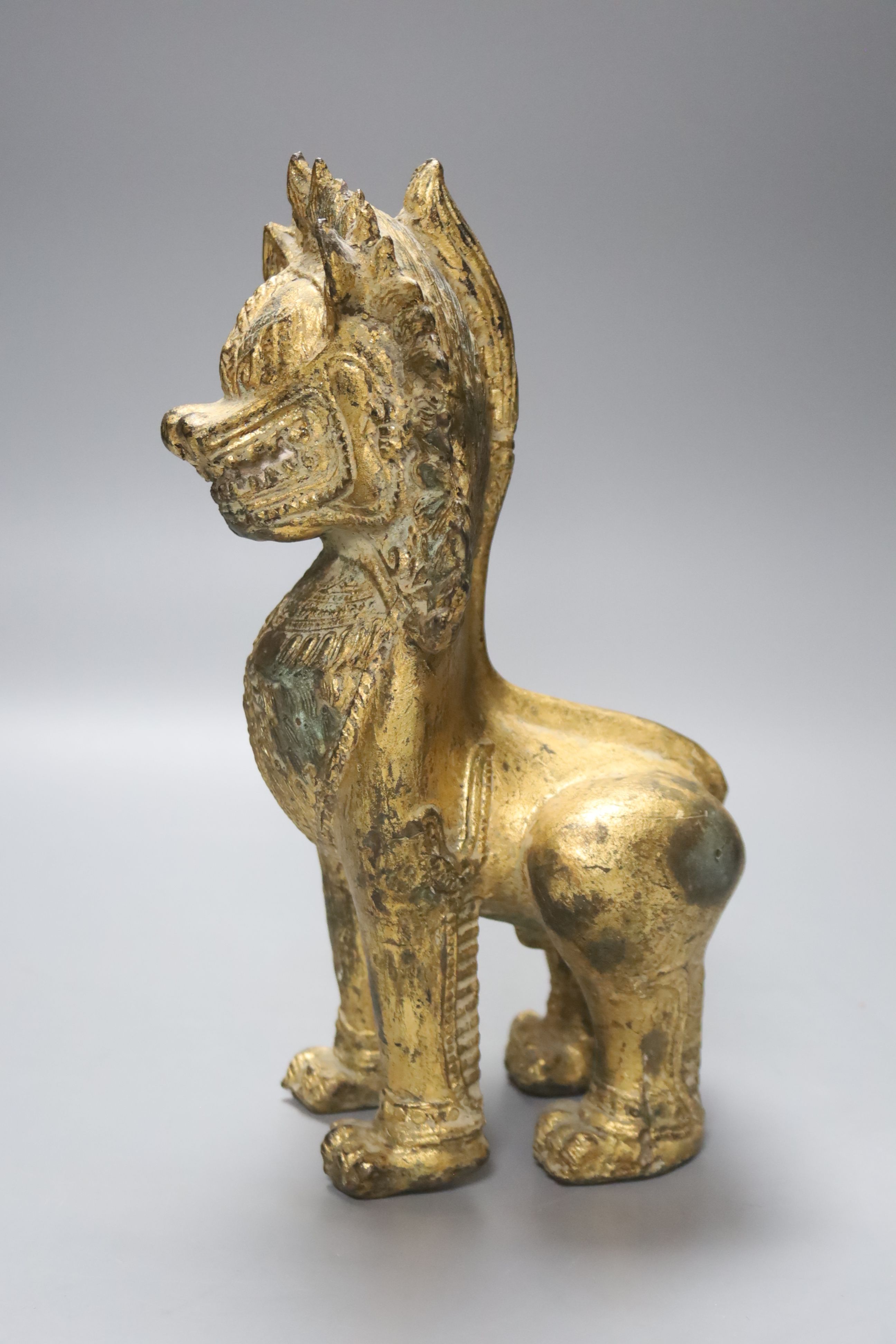 A bronze dog